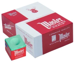 Master Chalk (Box Of 144 Cubes) -Professional Billiards Equipment Store chm144 green 01