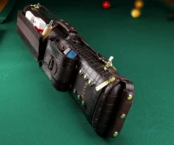 Elite 2 Butt 4 Shaft Brown Leather Case -Professional Billiards Equipment Store ecc24 brown 02