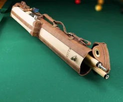 Elite 2x2 Vintage Leather Cue Case Chestnut -Professional Billiards Equipment Store ecv22 chestnut 01 1