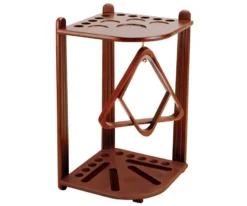 10 Cue Corner Floor Rack - Chocolate, Honey, Midnight Or Wine -Professional Billiards Equipment Store fr10 chocolate 01 1