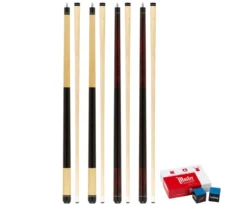 Economy Two-Piece Pool Cue Bundle (4 House Cues Set)