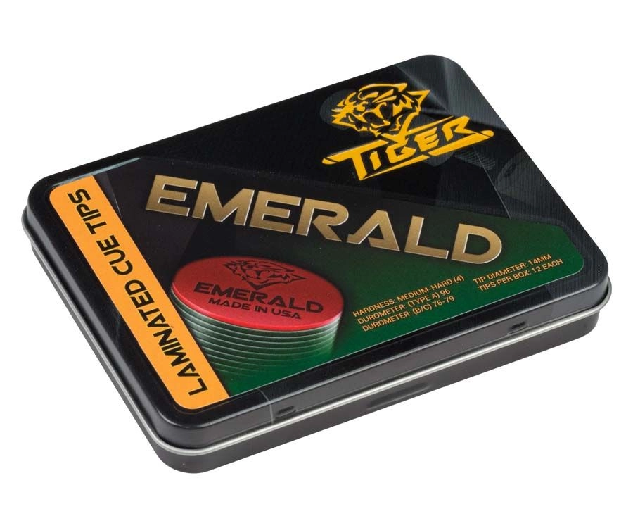 Tiger Emerald Pool Cue Tips (Box Of 12) 3 Tiger Emerald Pool Cue Tips (Box Of 12)