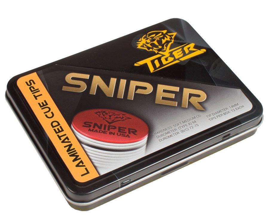 Tiger Sniper Pool Cue Tips (Box Of 12) 3 Tiger Sniper Pool Cue Tips (Box Of 12)