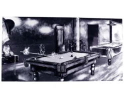 "Phantom Of The Game" Floating Wall Art (30" X 15.75") - Black And White -Professional Billiards Equipment Store rtnpwbw 01