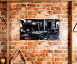 "Phantom Of The Game" Floating Wall Art (30" X 15.75") - Black And White -Professional Billiards Equipment Store rtnpwbw 02