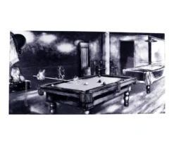 "Phantom Of The Game" Floating Wall Art (30" X 15.75") - Black And White -Professional Billiards Equipment Store rtnpwbw cat
